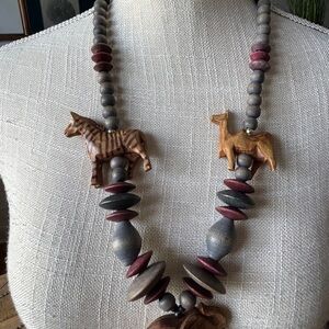 Wooden Animal Beaded Necklace